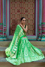 Pure Khaddi Georgette Handloom Banarasi Lehenga Set - The Handlooms