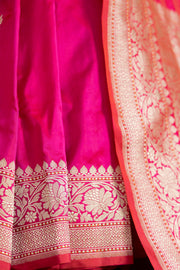 Pure Katan Silk Banarasi Handloom Saree - All over Kadua motifs With Meenakari - The Handlooms
