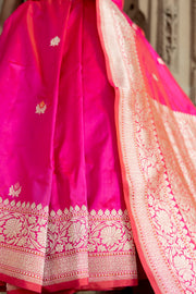Pure Katan Silk Banarasi Handloom Saree - All over Kadua motifs With Meenakari - The Handlooms