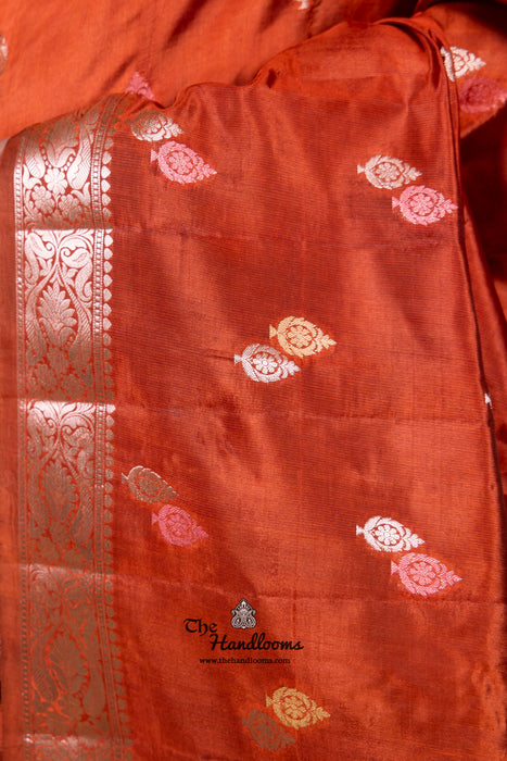 Honey Pure Mango Silk Banarasi Handloom Saree