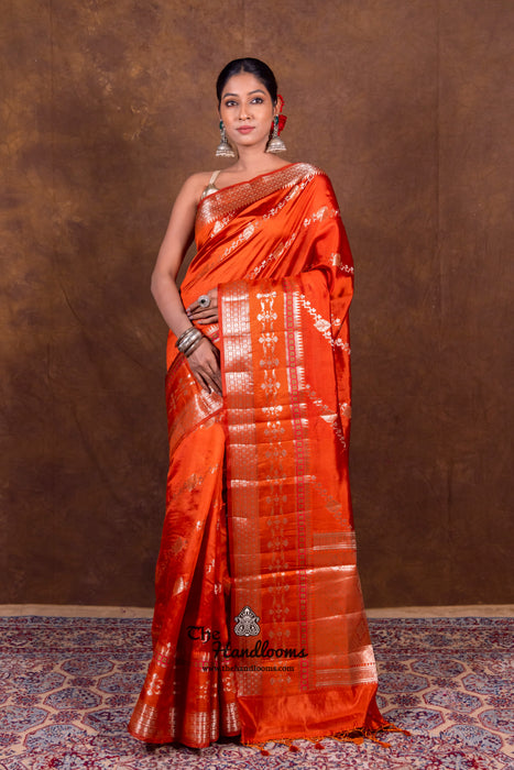 Honey Pure Mango Silk Banarasi Handloom Saree