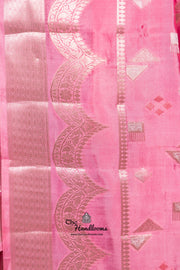Pink Pure Mango Silk Banarasi Handloom Saree - The Handlooms