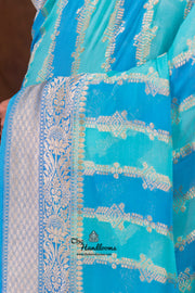 Rangkat Pure Khaddi Georgette Handloom Banarasi Saree - The Handlooms