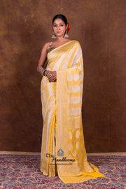 Rangkat Pure Khaddi Georgette Handloom Banarasi Saree - The Handlooms