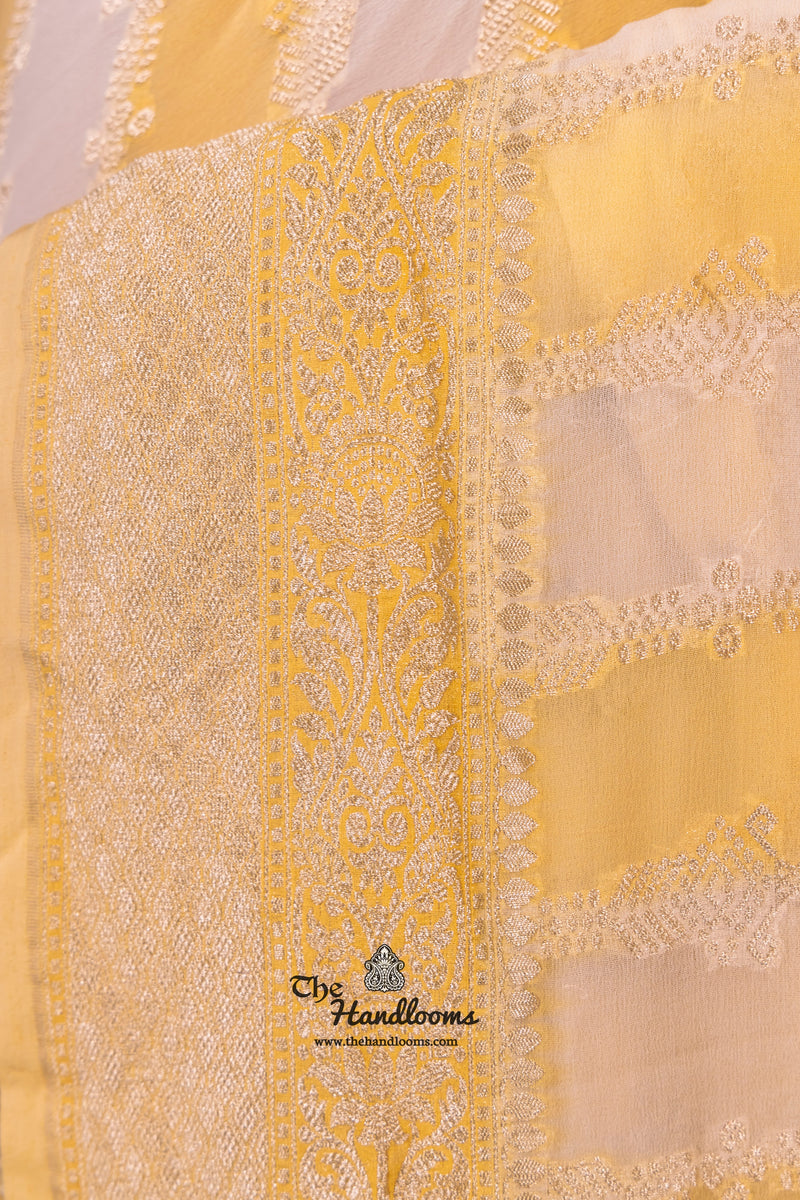 Rangkat Pure Khaddi Georgette Handloom Banarasi Saree - The Handlooms