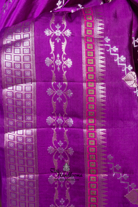 Purple Pure Mango Silk Banarasi Handloom Saree