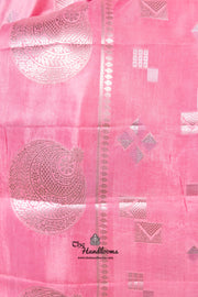 Pink Pure Mango Silk Banarasi Handloom Saree - The Handlooms