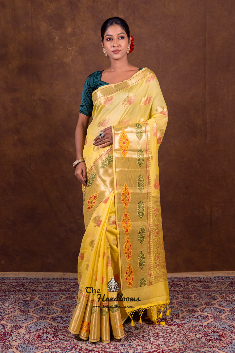 Pure Chanderi Handloom Banarasi Saree - The Handlooms