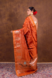 Honey Pure Mango Silk Banarasi Handloom Saree - The Handlooms
