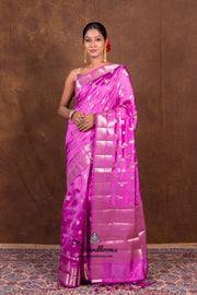Lavender Pure Mango Silk Banarasi Handloom Saree - The Handlooms