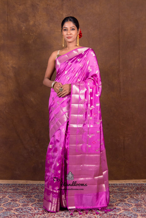 Lavender Pure Mango Silk Banarasi Handloom Saree