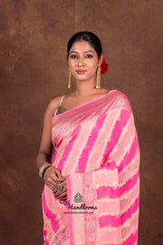 Rangkat Pure Khaddi Georgette Handloom Banarasi Saree - The Handlooms