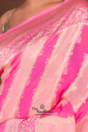 Rangkat Pure Khaddi Georgette Handloom Banarasi Saree - The Handlooms