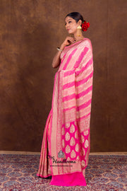 Rangkat Pure Khaddi Georgette Handloom Banarasi Saree - The Handlooms