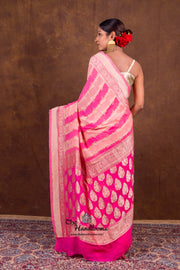 Rangkat Pure Khaddi Georgette Handloom Banarasi Saree - The Handlooms
