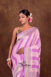 Rangkat Pure Khaddi Georgette Handloom Banarasi Saree - The Handlooms
