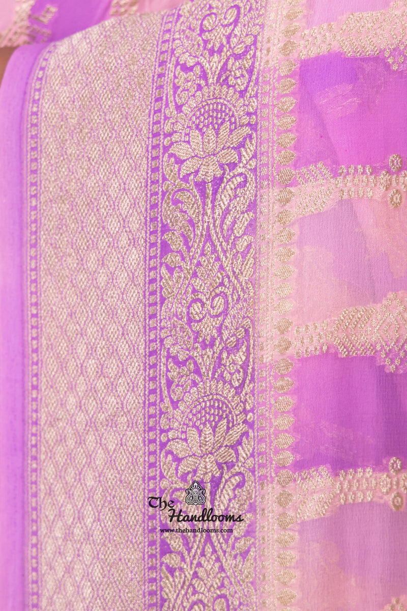 Rangkat Pure Khaddi Georgette Handloom Banarasi Saree - The Handlooms