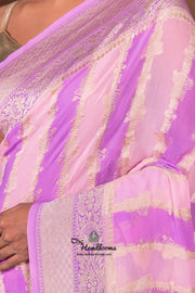 Rangkat Pure Khaddi Georgette Handloom Banarasi Saree - The Handlooms