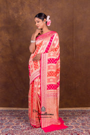 Rangkat Pure Khaddi Georgette Handloom Banarasi Saree - The Handlooms