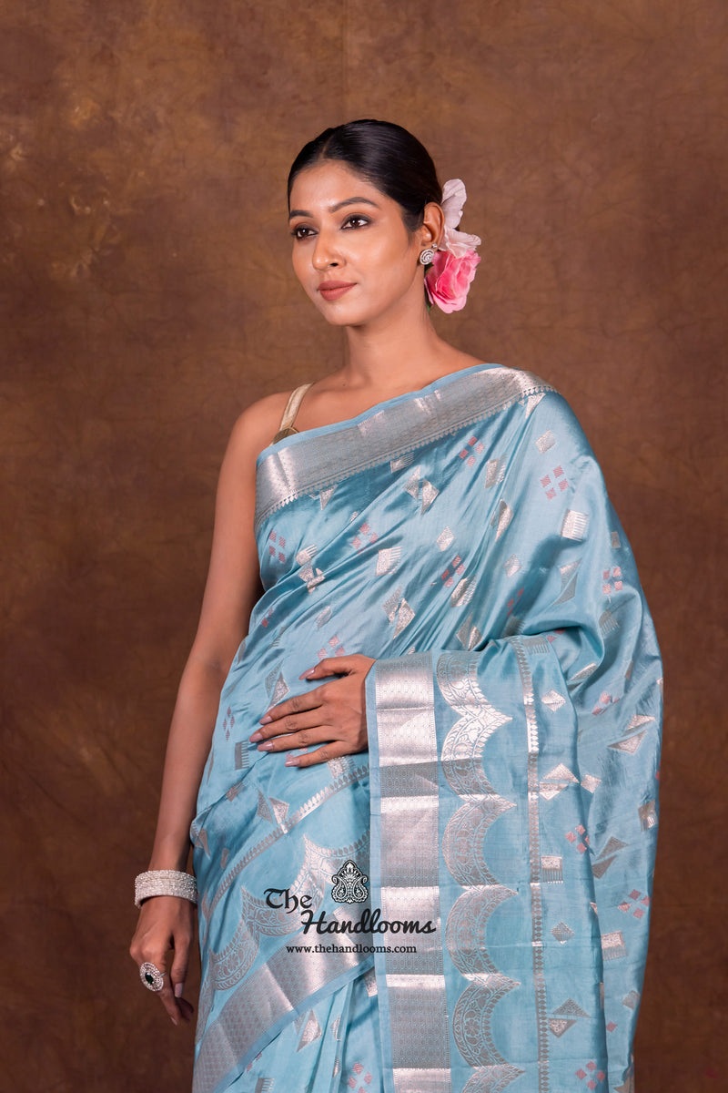 Pure Mango Silk Banarasi Handloom Saree - The Handlooms