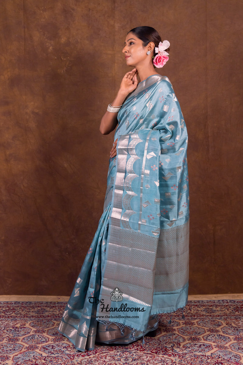 Pure Mango Silk Banarasi Handloom Saree - The Handlooms