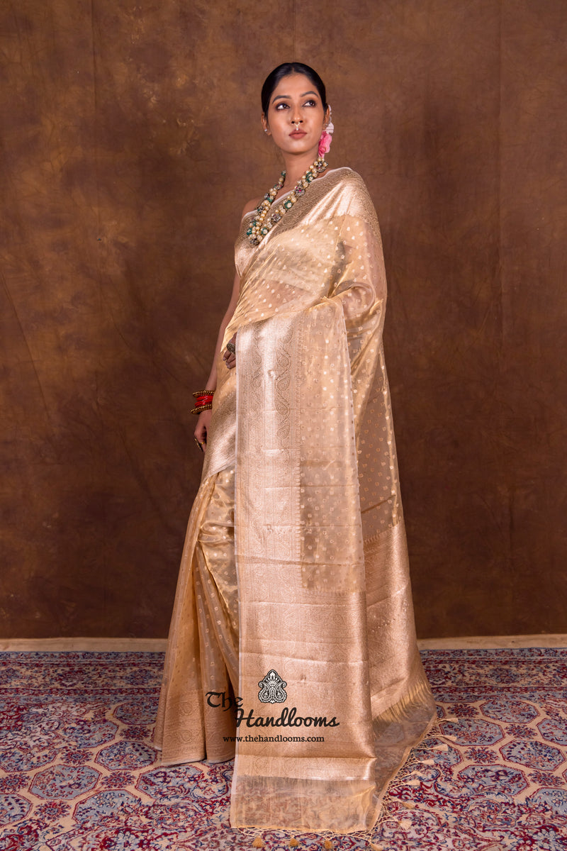 Pure Kora Tissue Handloom Banarasi Saree - The Handlooms