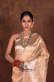 Pure Kora Tissue Handloom Banarasi Saree - The Handlooms