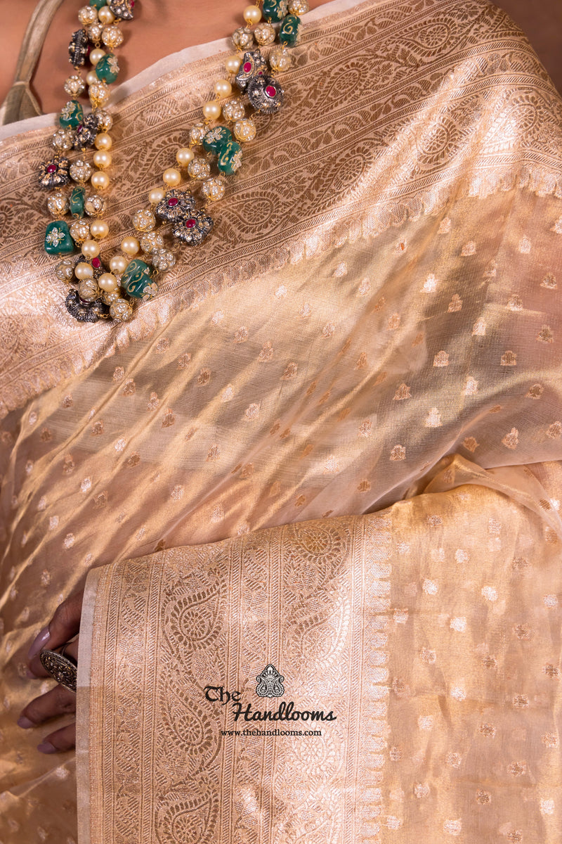 Pure Kora Tissue Handloom Banarasi Saree - The Handlooms