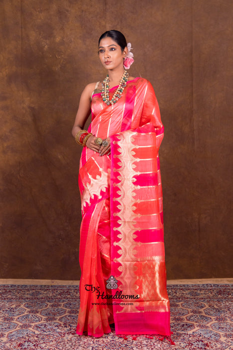 Rangkat Pure Kora Handloom Banarasi Saree