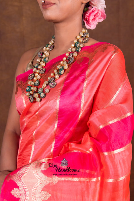 Rangkat Pure Kora Handloom Banarasi Saree