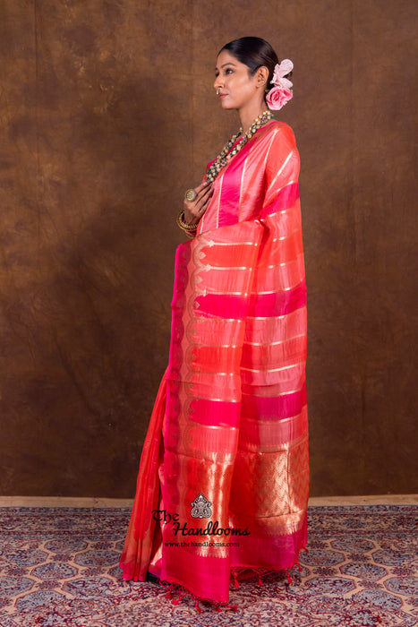 Rangkat Pure Kora Handloom Banarasi Saree