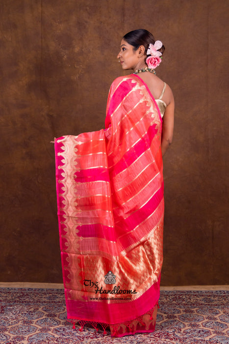 Rangkat Pure Kora Handloom Banarasi Saree