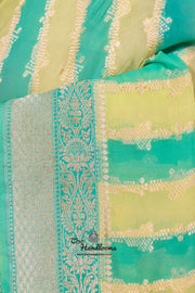 Rangkat Pure Khaddi Georgette Handloom Banarasi Saree - The Handlooms