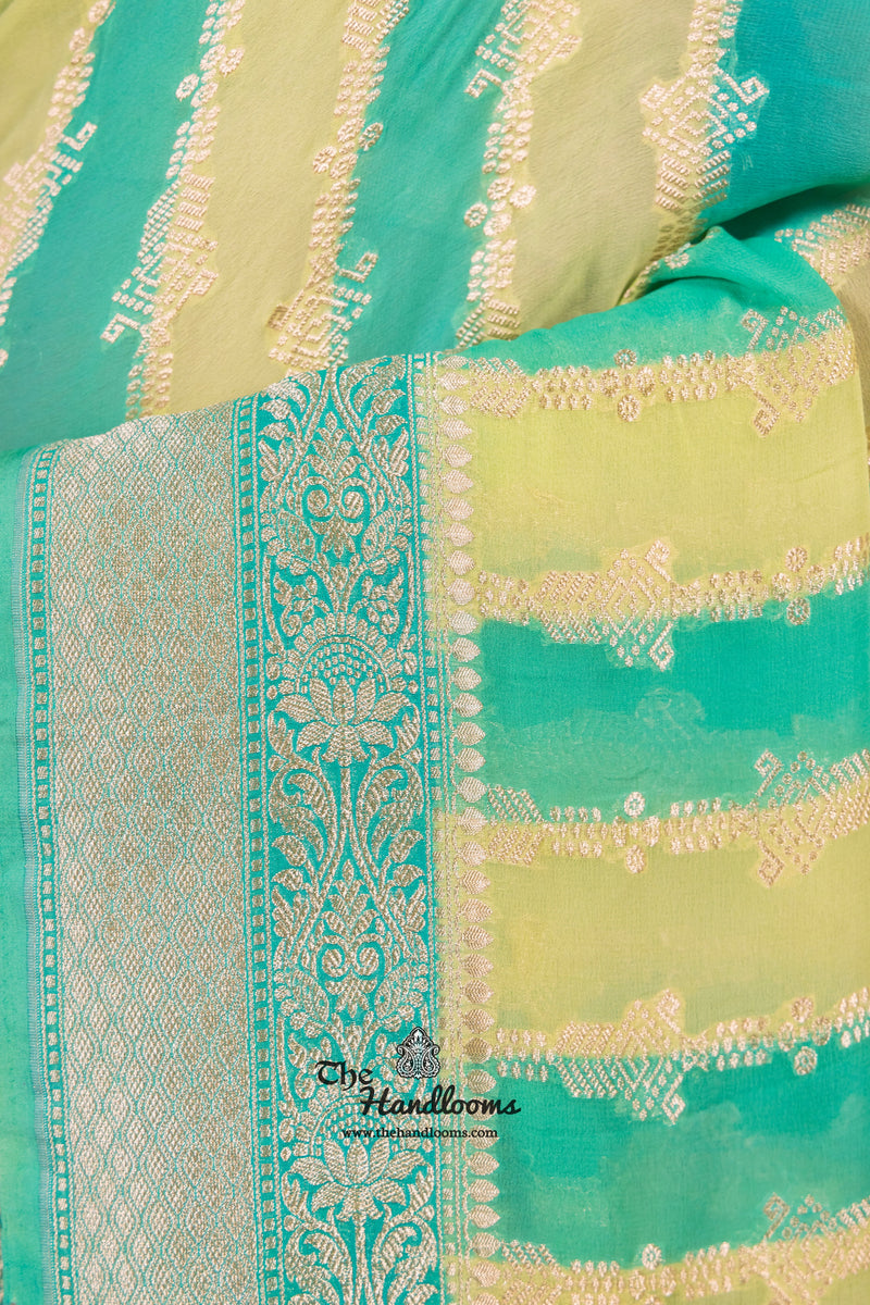 Rangkat Pure Khaddi Georgette Handloom Banarasi Saree - The Handlooms