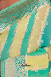 Rangkat Pure Khaddi Georgette Handloom Banarasi Saree - The Handlooms