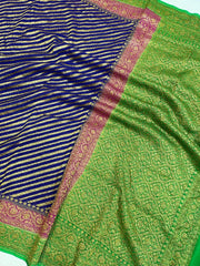 Khaddi Georgette Handloom Banarasi Saree -  Antique zari - The Handlooms