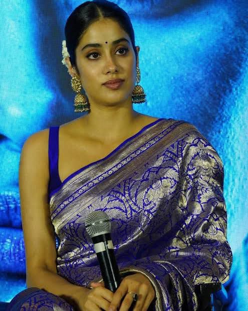 Janhavi Kapoor in Purple Pure Katan Silk Banarasi Handloom Saree - Tanchui Brocade - The Handlooms