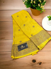 Tussar Georgette Handloom Banarasi Saree - All over kadua work - The Handlooms