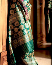 Deepika Padukone in Pure Katan Silk Banarasi Handloom Saree - All over Jaal work - The Handlooms