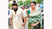 Deepika Padukone in Pure Katan Silk Banarasi Handloom Saree - All over Jaal work - The Handlooms