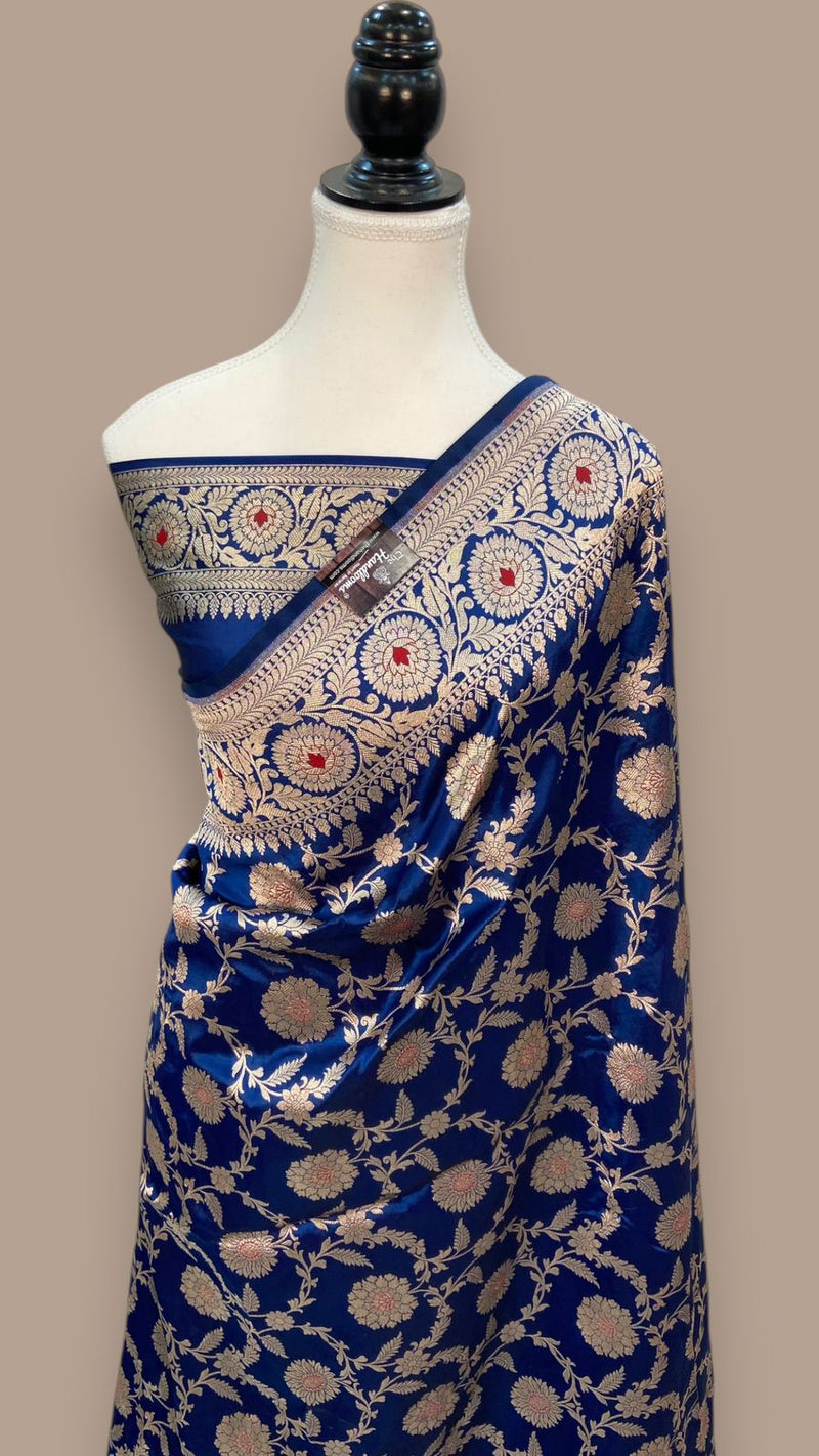 Nita Ambani in Pure Katan Silk Banarasi Handloom Saree - All over Jaal work with Meenakari - The Handlooms