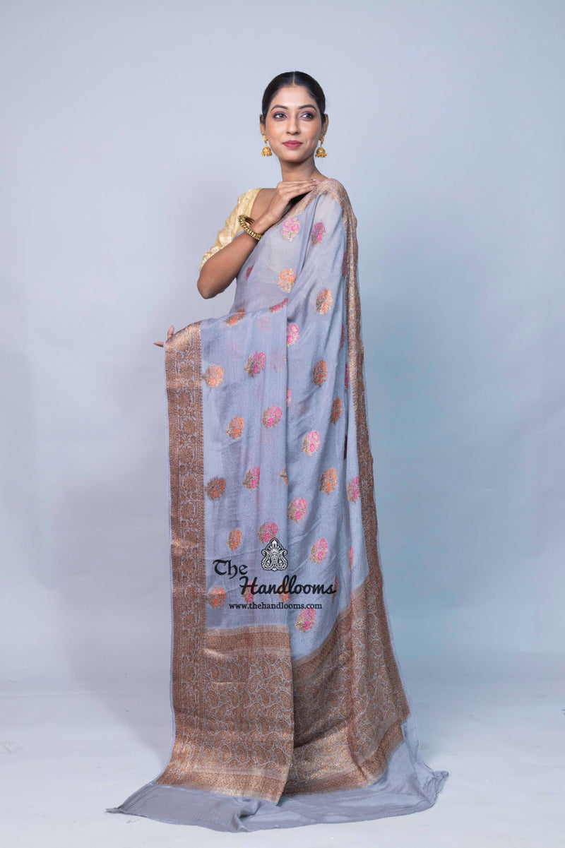 Pure Chiffon Khaddi Banarasi Saree