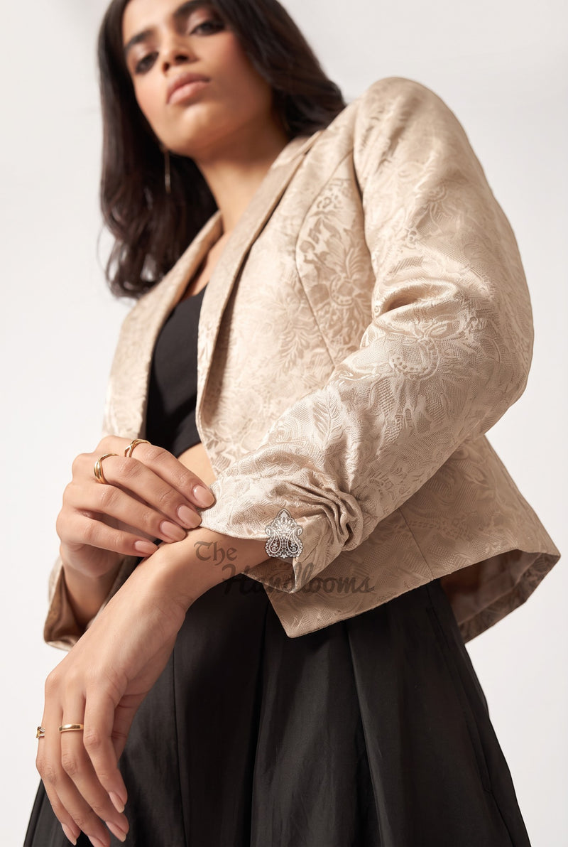 Pure Katan Silk Handwoven Jacket - Tanchui Brocade