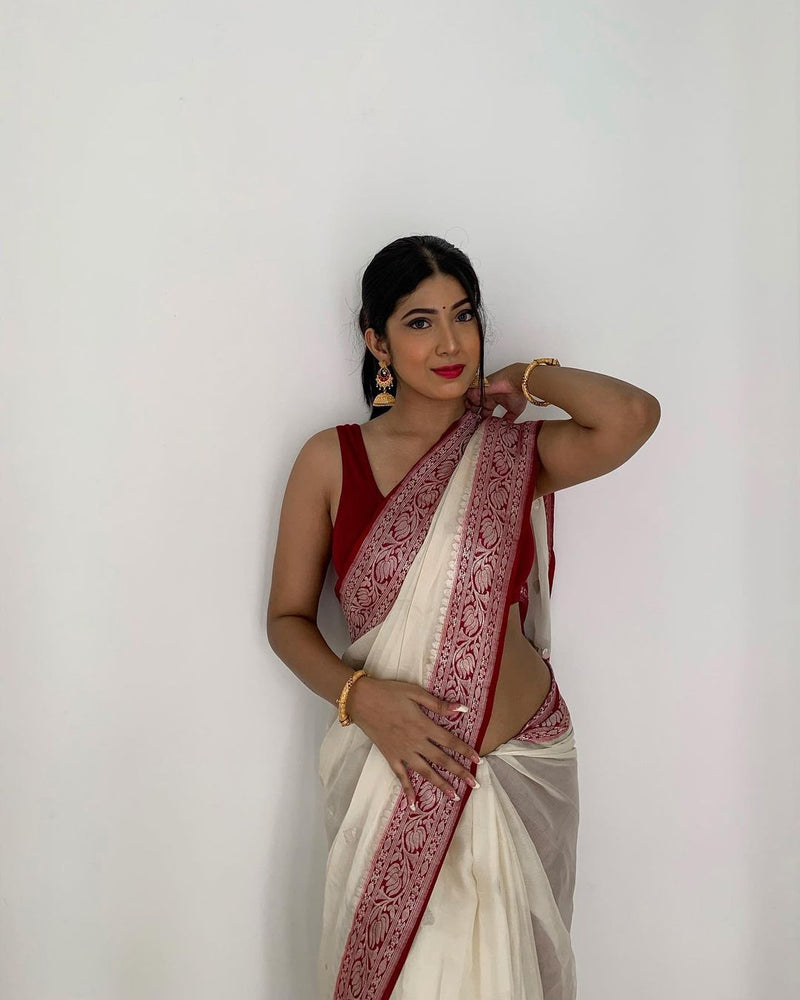 Pure Georgette Handloom Banarasi Saree - The Handlooms