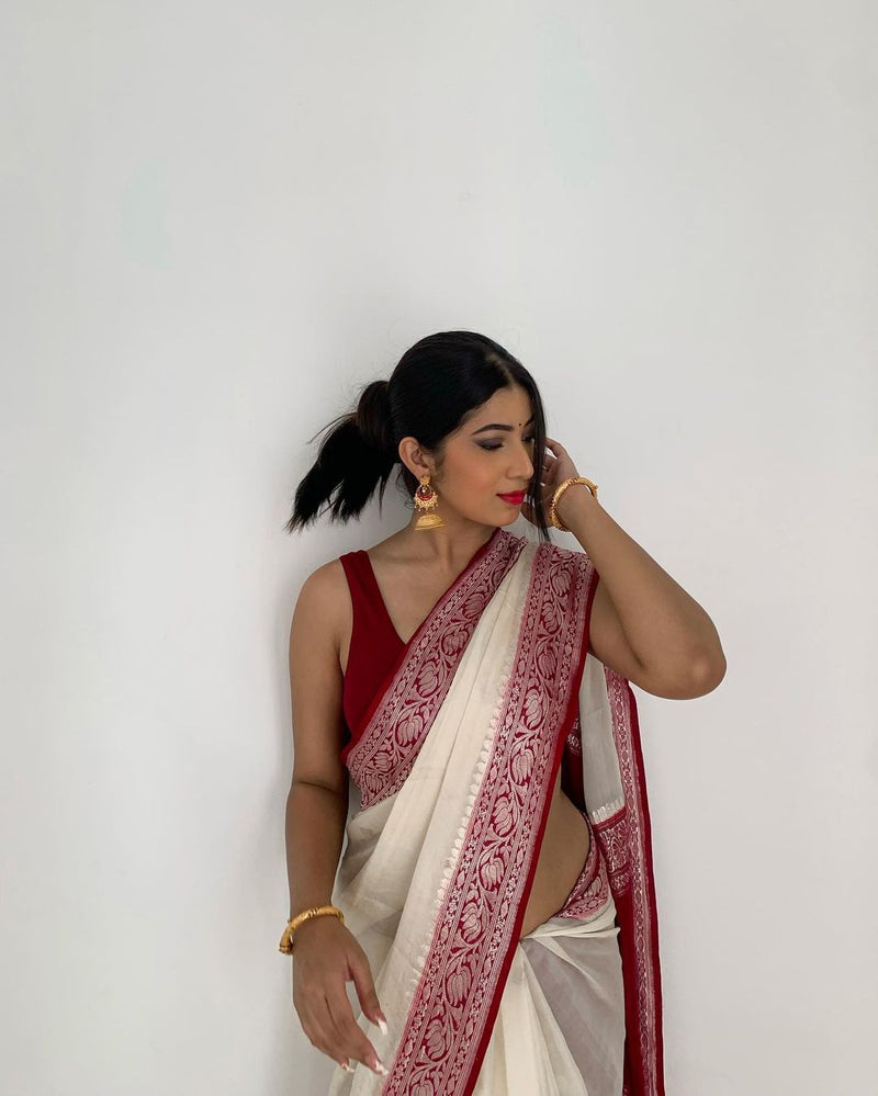 Pure Georgette Handloom Banarasi Saree - The Handlooms