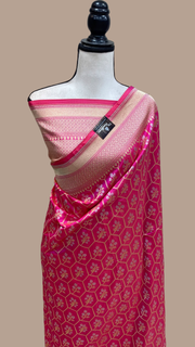 Pure Katan Silk Banarasi Handloom Saree - All over Jaal work - The Handlooms
