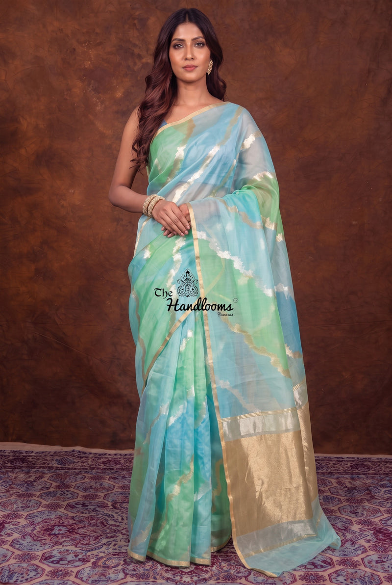 Rangkat Pure Kora Handloom Banarasi Saree