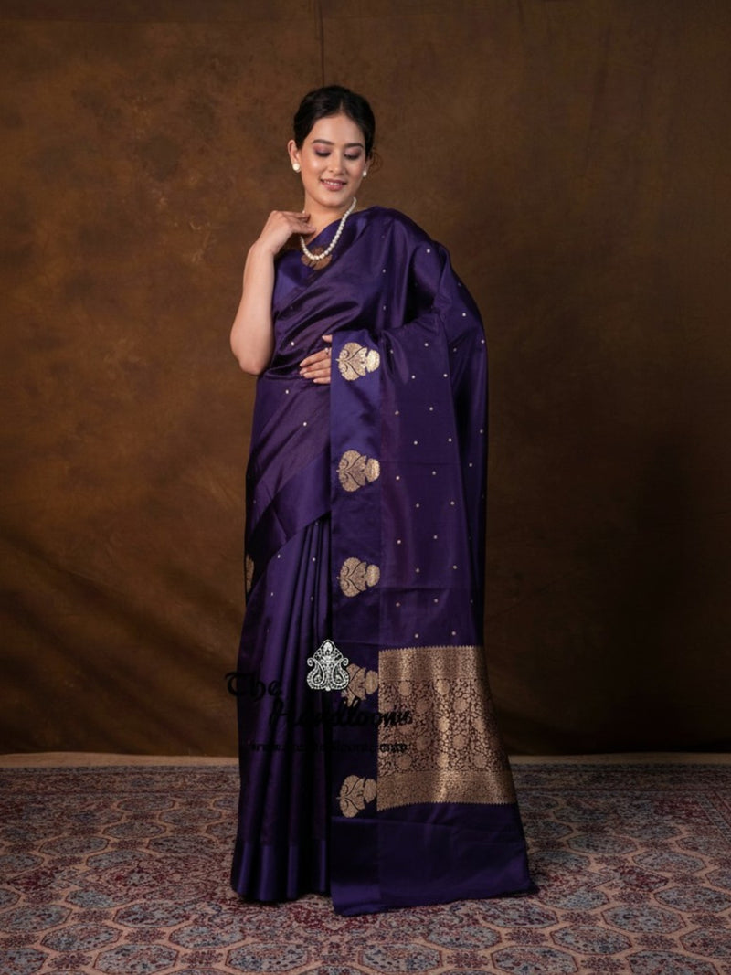 Pure Mango Silk Banarasi Handloom Saree - All over Kadua Motifs - The Handlooms
