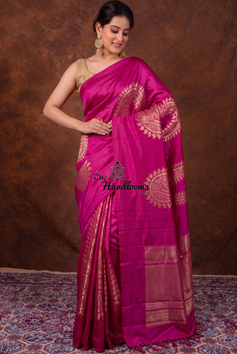 Pure Mango Silk Banarasi Handloom  Saree