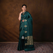 Pure Mango Silk Banarasi Handloom Saree - All over Kadua Motifs - The Handlooms